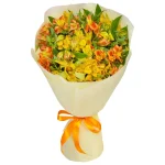 Букет из 25 желто-оранжевых альстромерий