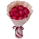 Букет из 9 бордовых пионов